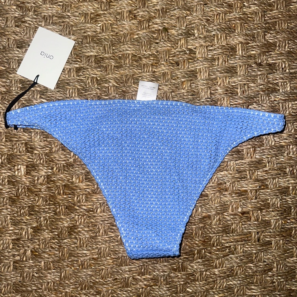 Onia Light Blue Textured Bikini Bottom